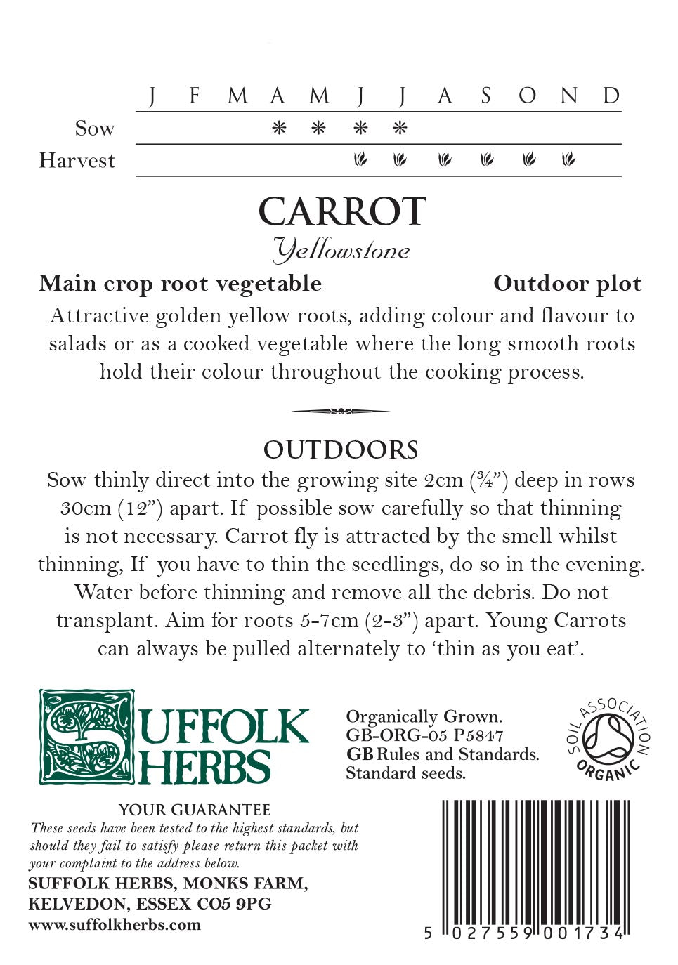 Carrot - Yellowstone F1 - Organic Seeds