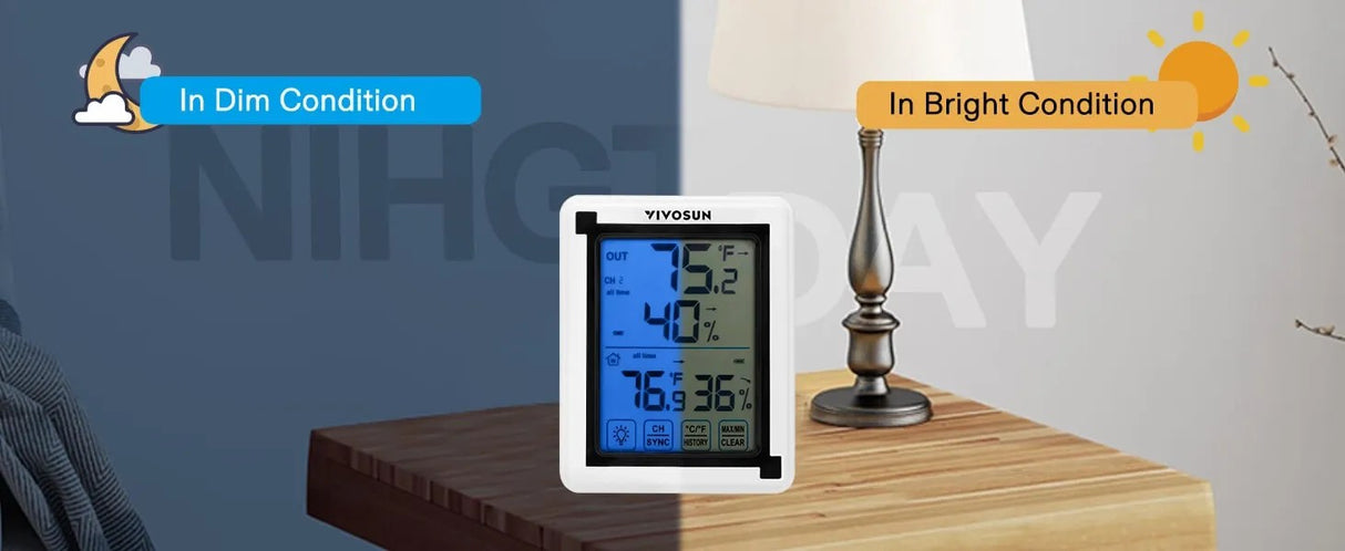 VIVOSUN Wireless Thermometer and Hygrometer (3 Remote Sensors)