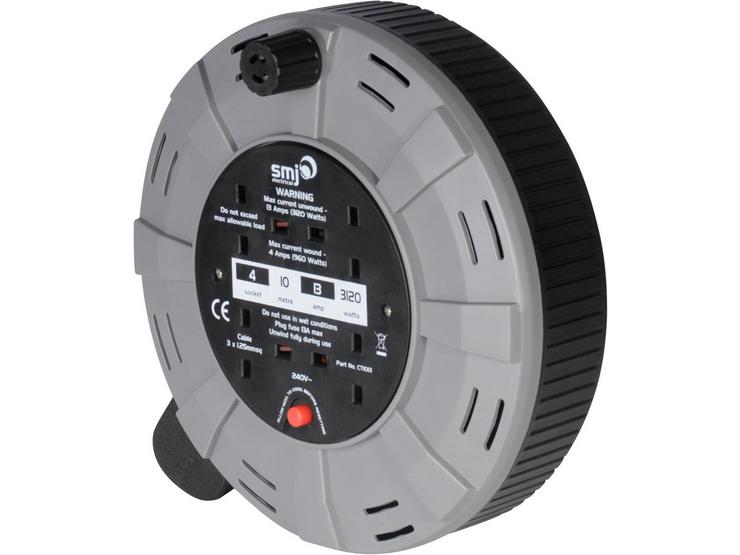 SMJ Socket Cable Reel 10m/13AMP/ 4 Sockets