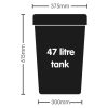 Autopot - 47L Tank With 9mm Grommet And Lid (Black)