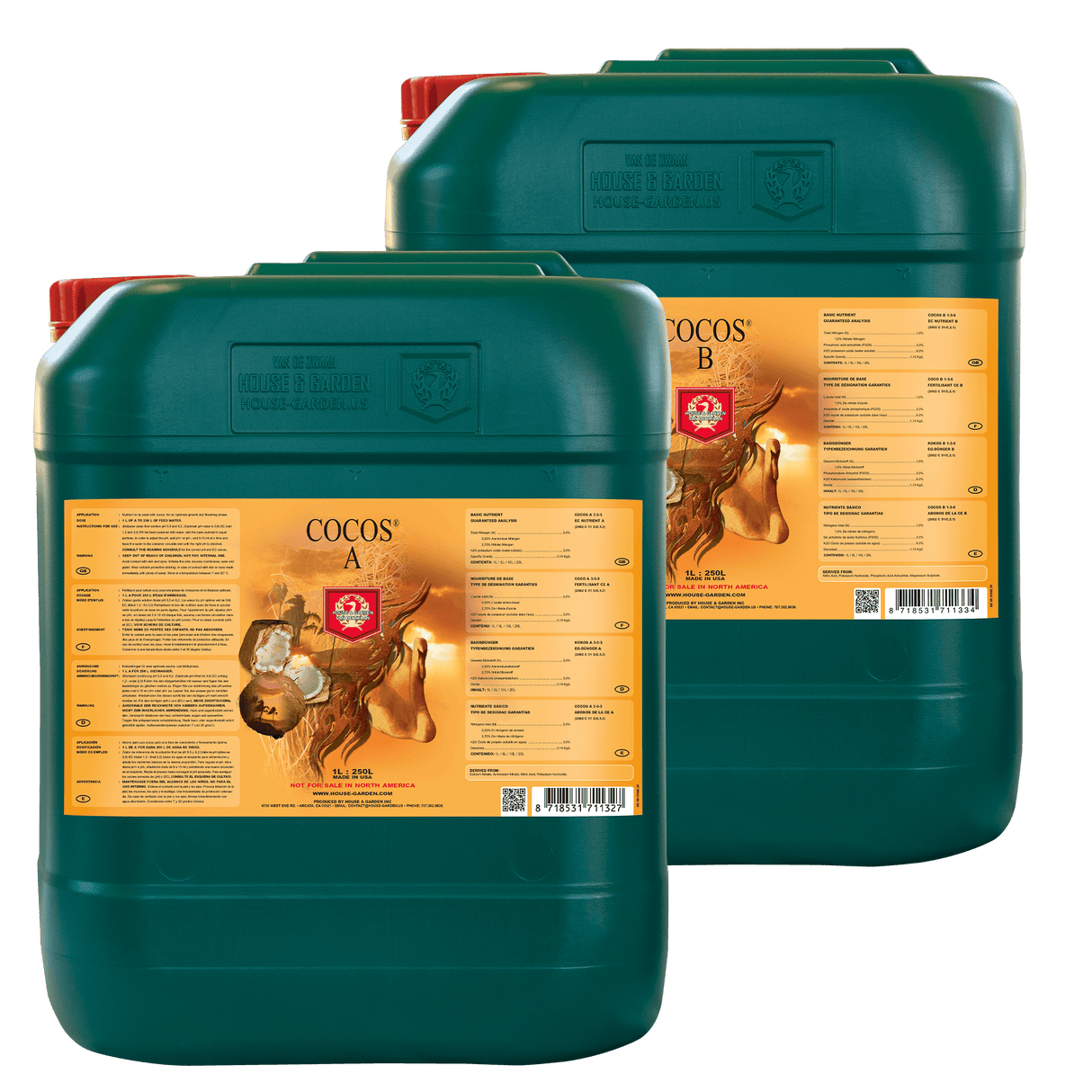 House & Garden Cocos A & B 10L – Two-Part Base Nutrient for Coco Growing Media
