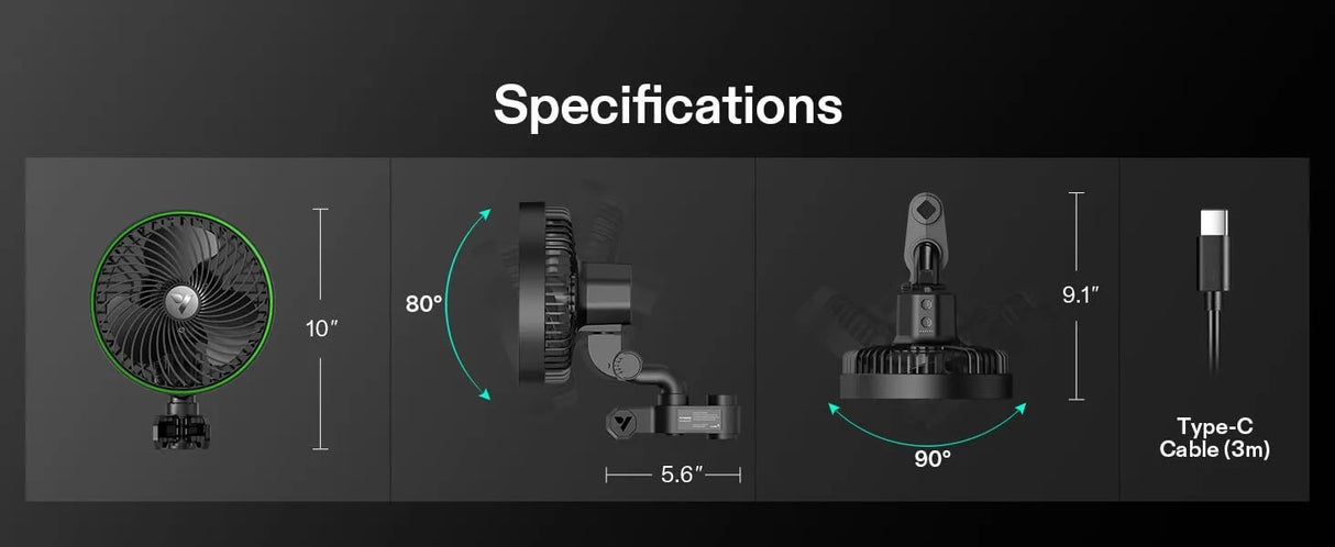 VIVOSUN AeroWave E6 Clip-on Fan