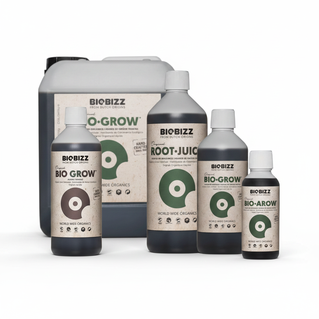 BioBizz Outdoor Veg Bundle - Bio Grow, Root Juice and Alg-A-Mic on white background