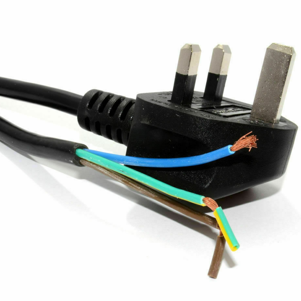 Power Lead Fitted Plug Stripped End 2m 13Amp