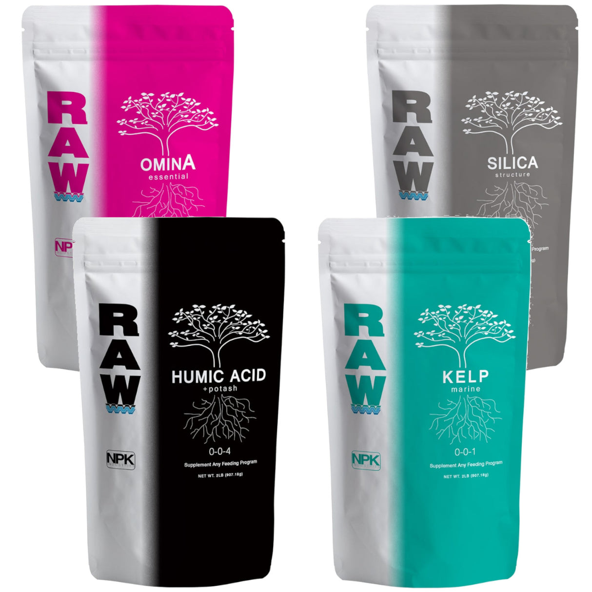 RAW Silicia, Humic Acid, Kelp & Omina - Veg Booster Pack