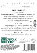 Aubergine (Black Beauty) Organic Seeds