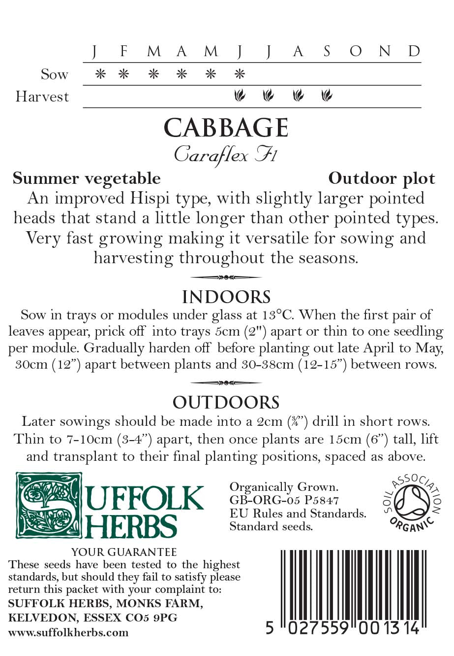 Cabbage - Caraflex F1 Organic Seeds