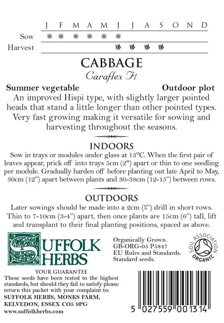 Cabbage - Caraflex F1 Organic Seeds