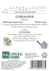Coriander Cilantro Organic Seeds - Coriandrum Sativum