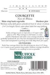 Courgette/Zucchini Organic Seeds - Nero Di Milano