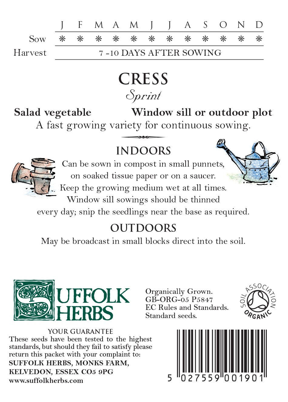 Cress Organic Seeds - Sprint