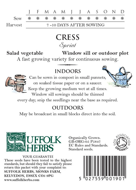 Cress Organic Seeds - Sprint