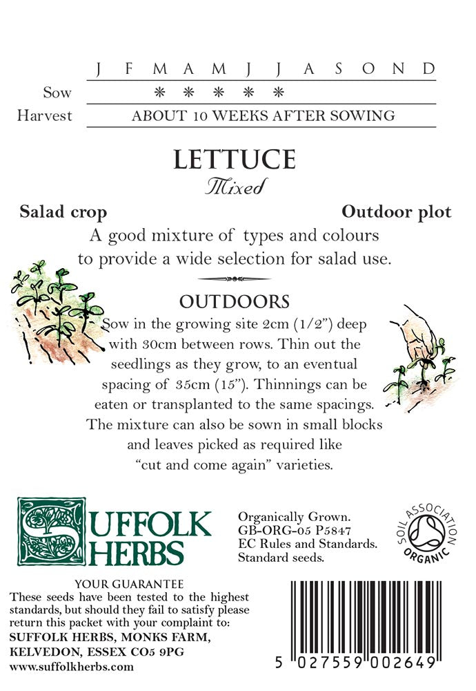 Lettuce Organic Seeds - Mixed