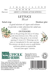 Lettuce Organic Seeds - Mixed