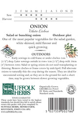 Onion Organic Seeds - White Lisbon