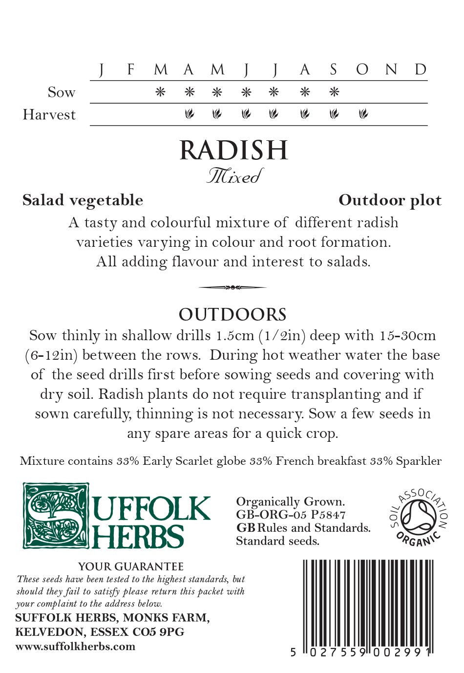 Radish Organic Seeds - Mixed