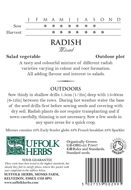Radish Organic Seeds - Mixed