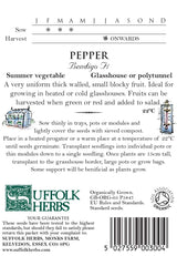 Pepper Organic Seeds - Bendigo