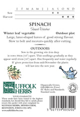 Spinach Organic Seeds - Giant Winter