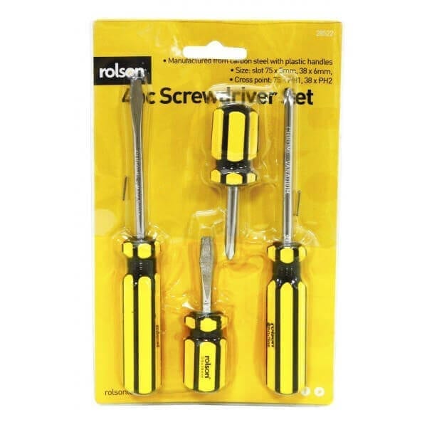 Rolson 4pc Screwdriver Set