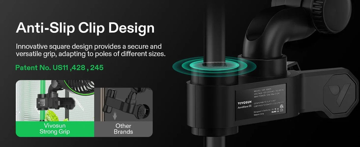 VIVOSUN AeroWave E9 Clip-on Fan (Coming soon)