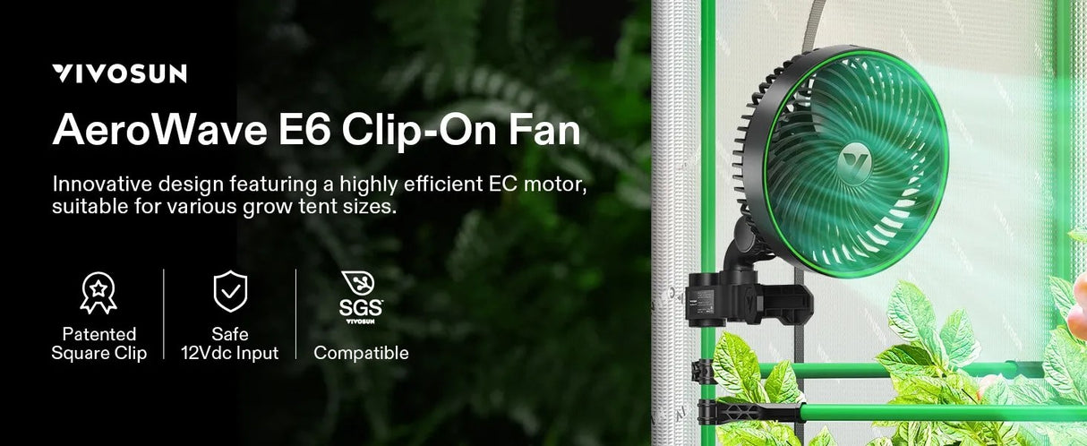 VIVOSUN AeroWave E9 Clip-on Fan (Coming soon)