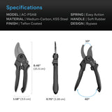 AC Infinity Carbon Steel Pruning Shears 8" (AC-PSA8)