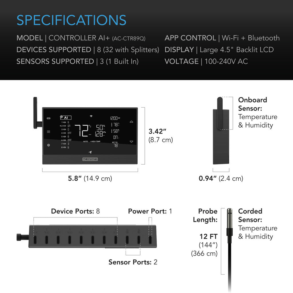 AC Infinity AI+ Environmental Controller (CTR89Q)