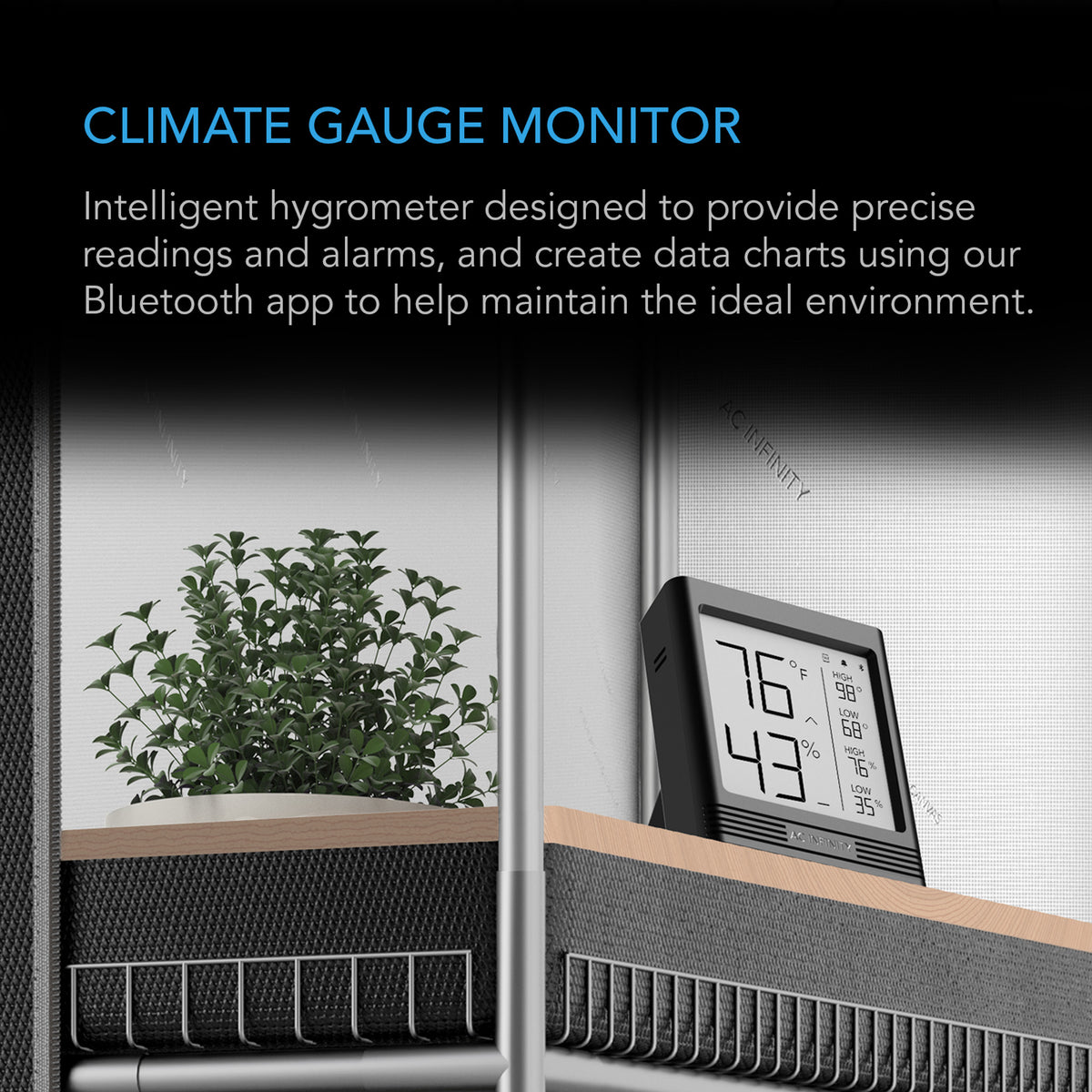 Humidity B2 AC Infinity Cloudcom B2 Smart Thermo-Hygrometer | Temperature ...