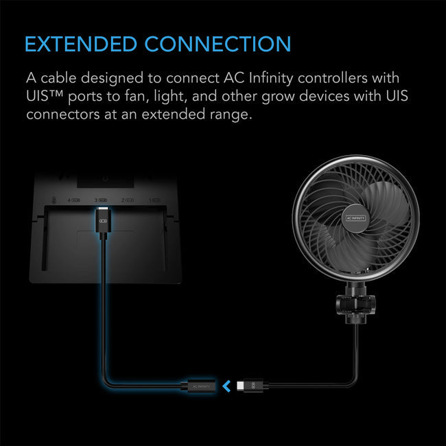AC Infinity UIS to UIS Extension Cable Female to Male 10 feet (AC-EXQ9)