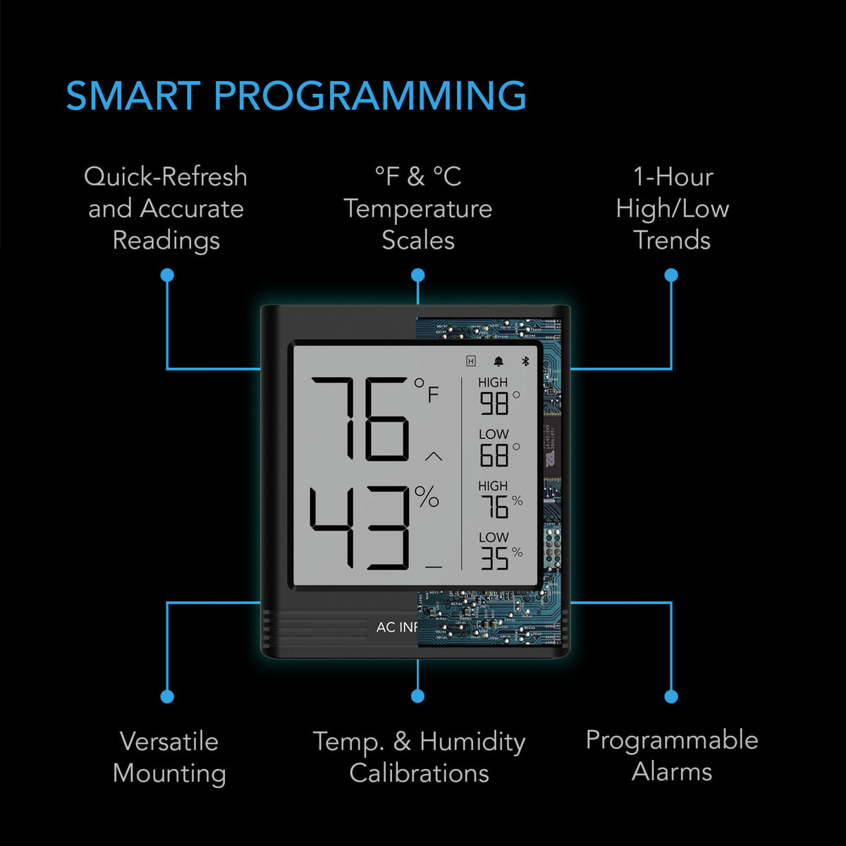 Humidity B2 AC Infinity Cloudcom B2 Smart Thermo-Hygrometer | Temperature ...