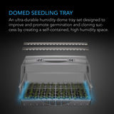 AC Infinity Humidity Dome Germination Kit with LED Grow Light Bars (6x12 Cell Tray)