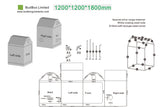 BudBox Lite Roof Tent 1.2m x 1.2m x 1.8m -  Loft-Friendly Grow Tent with Silver Mylar Interior