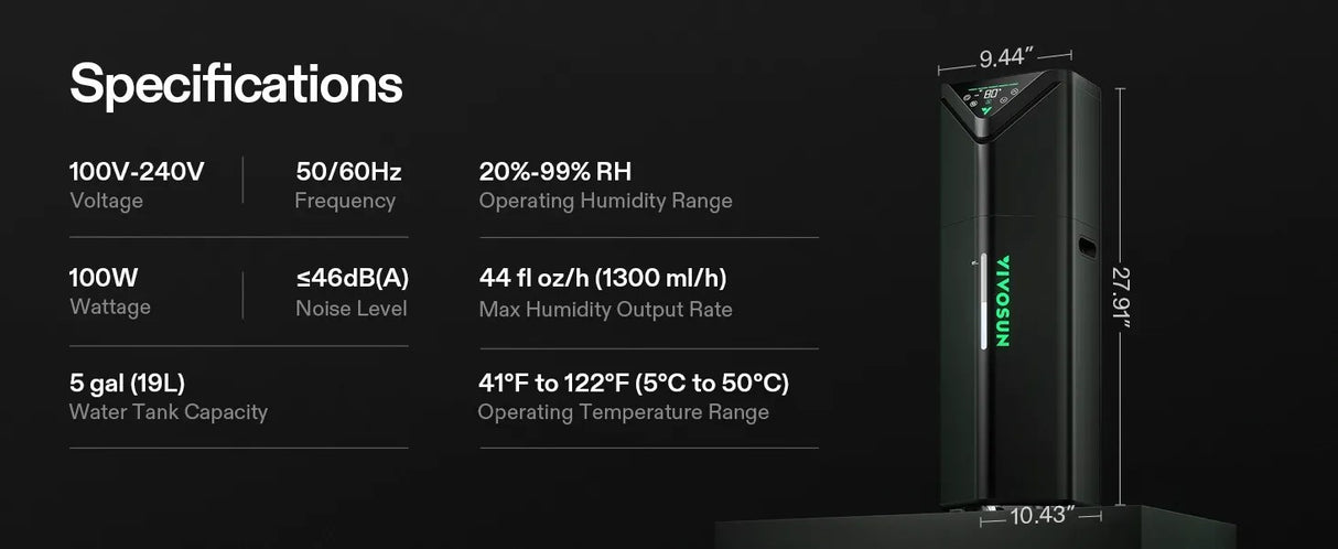 VIVOSUN AeroStream H19 Intelligent Environmental Humidifier