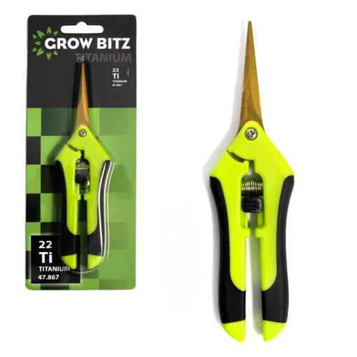 Grow Bitz Titanium Straight Scissors – Lightweight Spring-Loaded Trimming Scissors