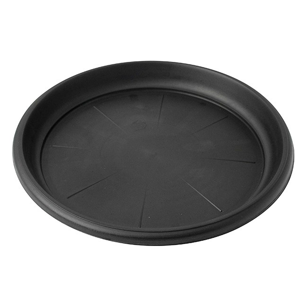 Round Deep Black Plastic Saucers